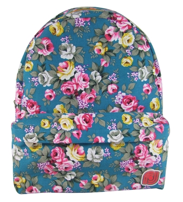 Segeltuch-moderne Schultasche-Mädchen-Rucksack-Handtaschen für Teenager Blumen-Skyblue