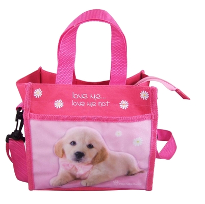 Kinder machen Einkaufstasche-Haustierbild Mittagessenhandtaschen Polyester 21×19×12 cm Reißverschluss zu